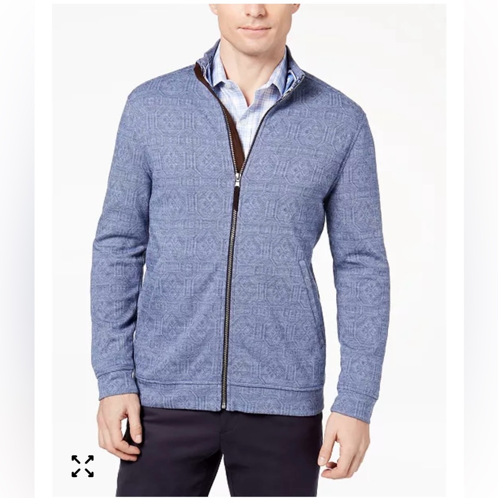 Men’s Tasso Elba Textured Zip-Front Jacket – Size XL – EUC